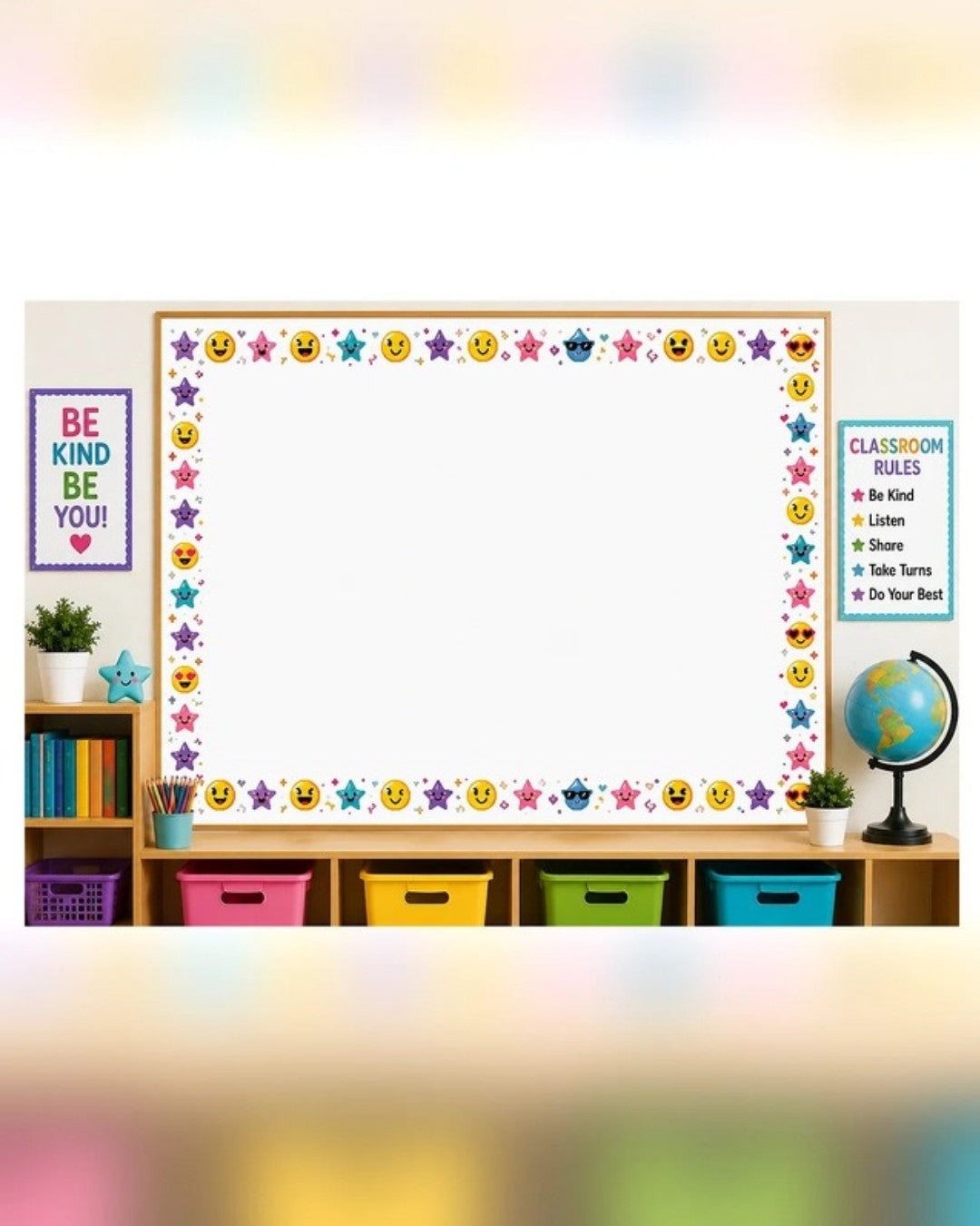 Emoji & Stars Bulletin Board Border