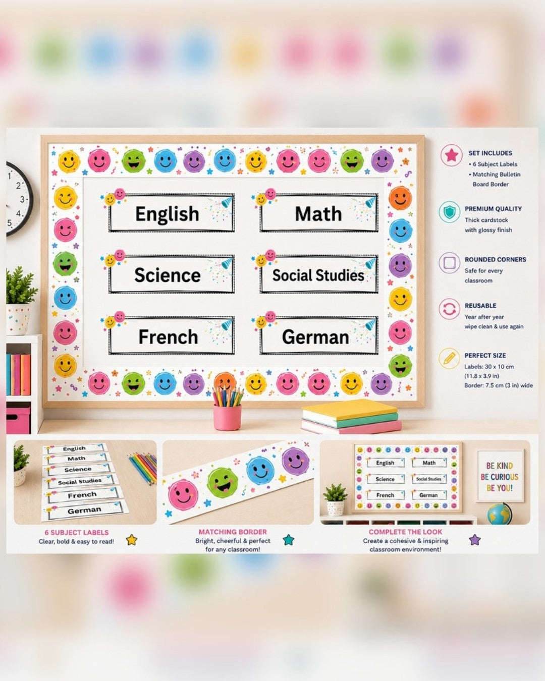 Smiley Faces Bulletin Board Border