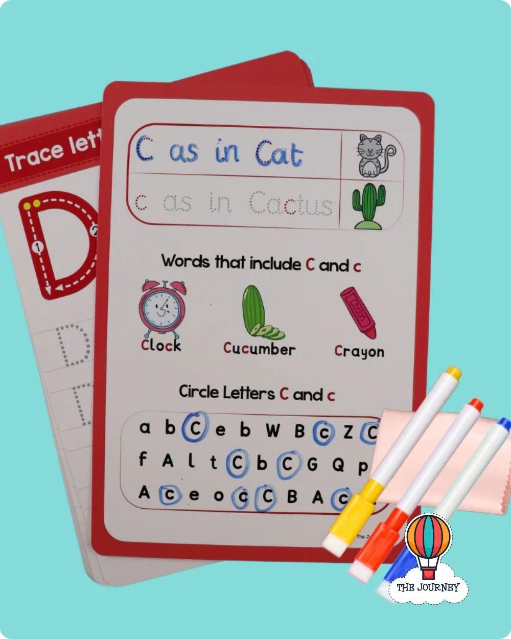 بطاقات تتبع الحروف الأبجدية الإنجليزية النهائية