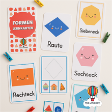 Load image into Gallery viewer, Shape Sort & Play Set with Flashcards – Learn Shapes in 4 Languages