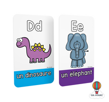 Load image into Gallery viewer, French Alphabet Flashcards (Cartes Mémoire de A à Z)
