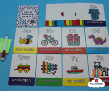 Load image into Gallery viewer, French Alphabet Flashcards (Cartes Mémoire de A à Z)