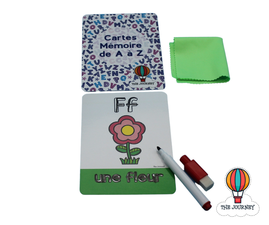 البطاقات التعليمية للأبجدية الفرنسية (Cartes Mémoire de A à Z)