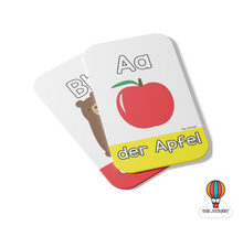 Load image into Gallery viewer, German Alphabet Flashcards (A-Z Karteikarten)