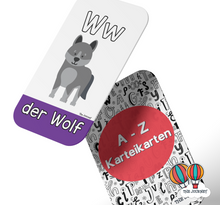 Load image into Gallery viewer, German Alphabet Flashcards (A-Z Karteikarten)