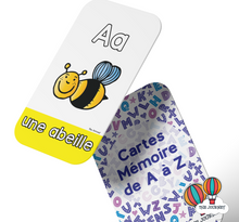 Load image into Gallery viewer, French Alphabet Flashcards (Cartes Mémoire de A à Z)