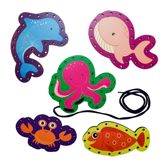 Sea Animals Wooden Lacing Boards