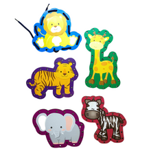 Load image into Gallery viewer, Zoo Animals Wooden Lacing Boards