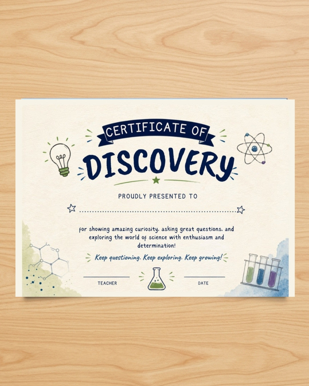 Curiosity Counts Certificate