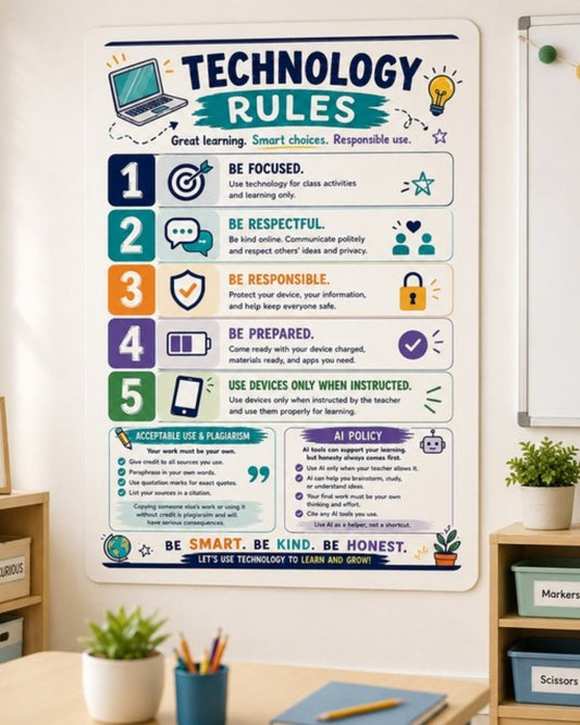 Technology Rules Classroom Poster