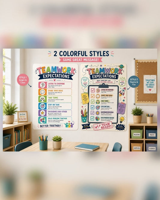 Teamwork Expectations Classroom Poster