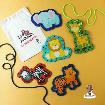 Zoo Animals Wooden Lacing Boards