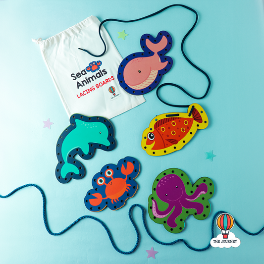 Sea Animals Wooden Lacing Boards