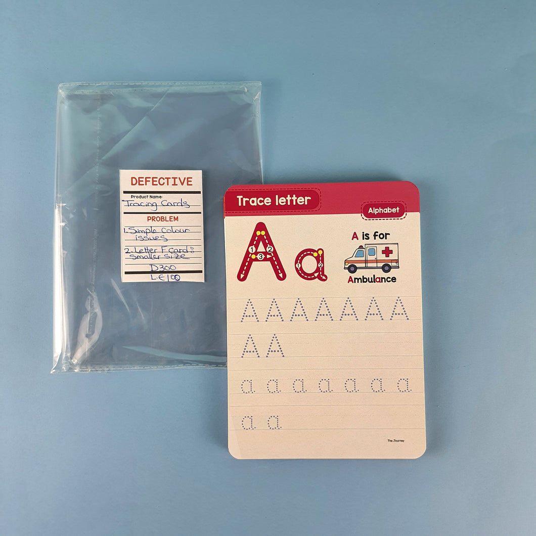 DEFECTIVE: English Alphabet Tracing Cards D300