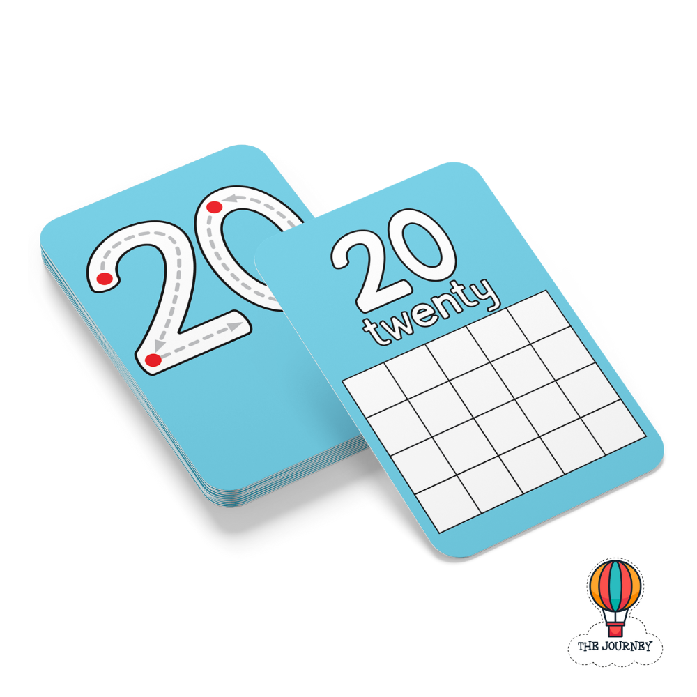 English 1 to 20 Number Cards