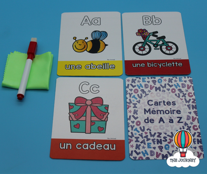 البطاقات التعليمية للأبجدية الفرنسية (Cartes Mémoire de A à Z)