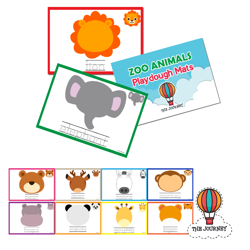 Zoo Animals Playdough Mats